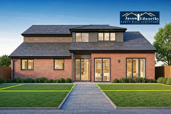 Home extension focusing on boundary line Ashby-de-la-Zouch